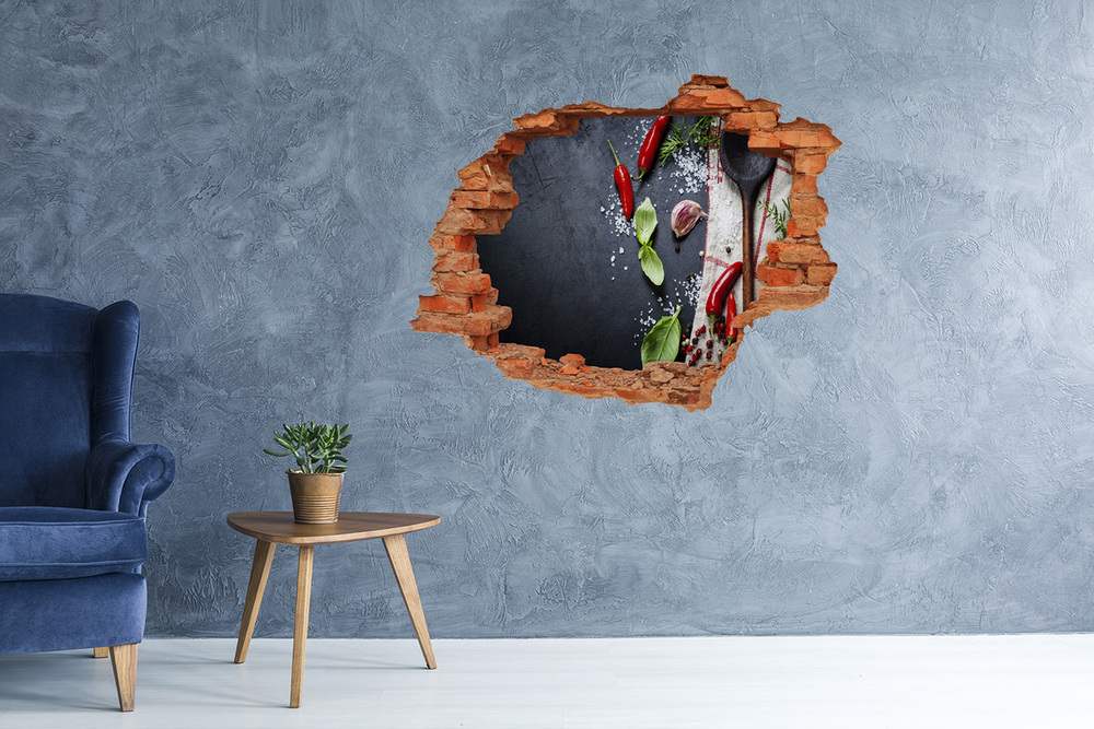 Naklejka 3D dziura na ścianę Składniki