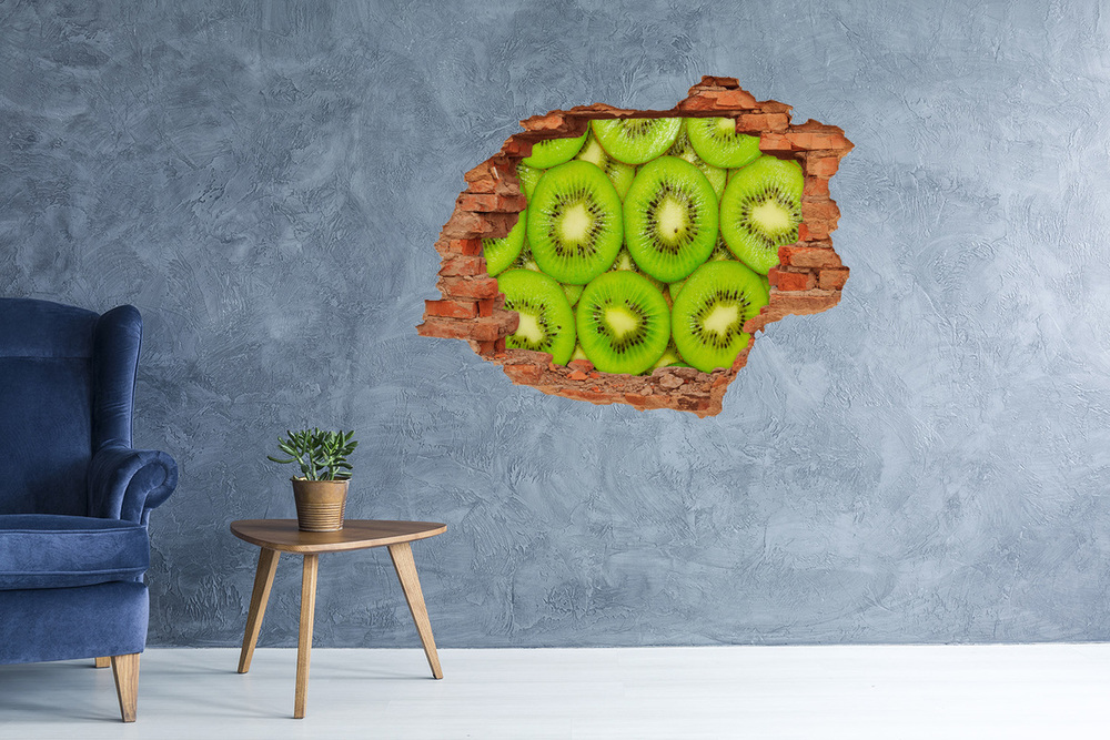 Naklejka 3D dziura na ścianę okleina Kiwi