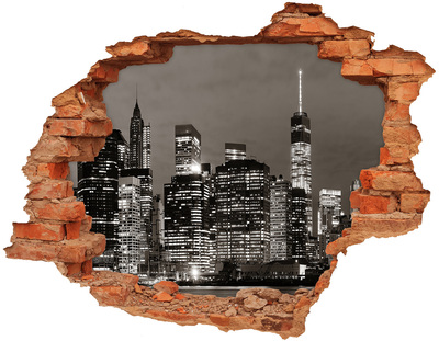 Fototapeta dziura na ścianę 3d Manhattan Nowy Jork