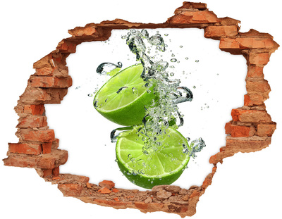 Naklejka dziura na ścianę beton Limonka pod wodą