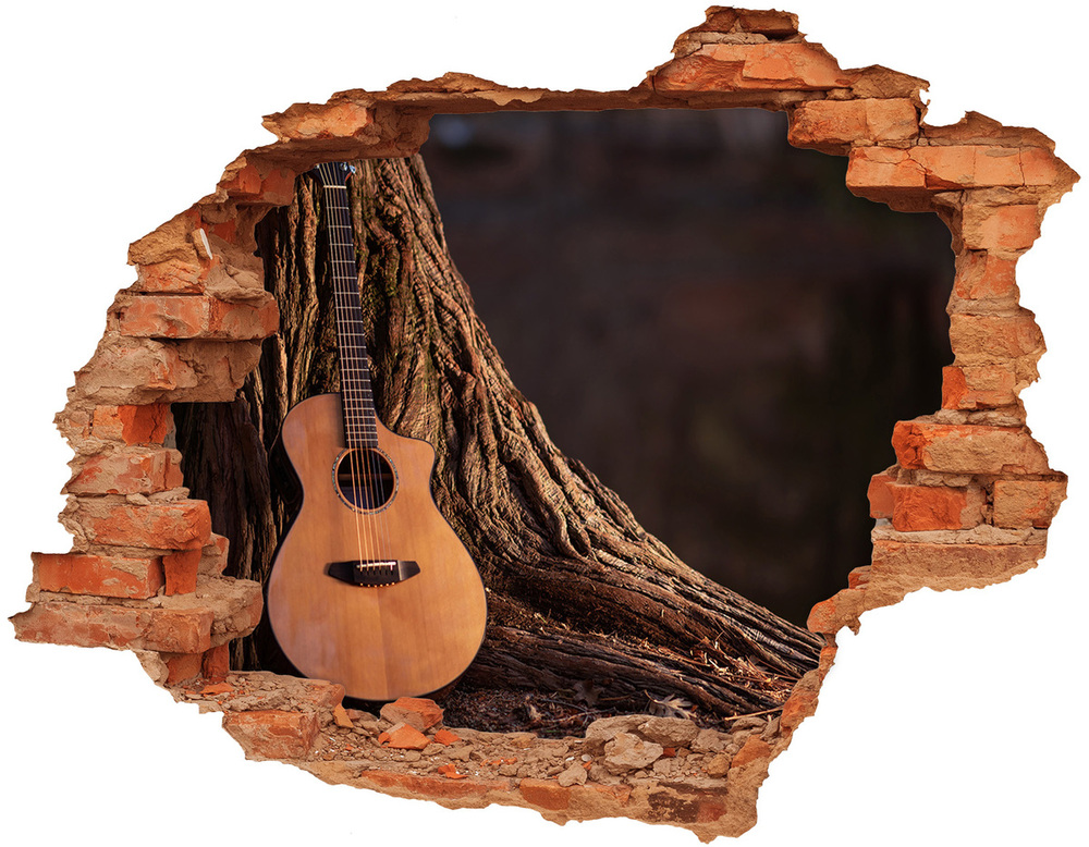 Fotoobraz dziura na ścianę Gitara akustyczna