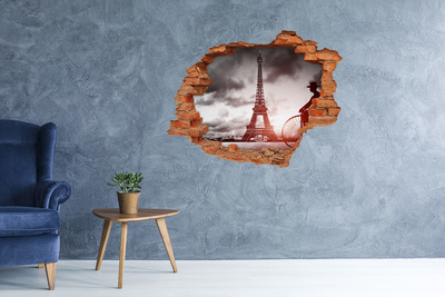 Fototapeta dziura na ścianę 3d Wieża Eiffla Paryż