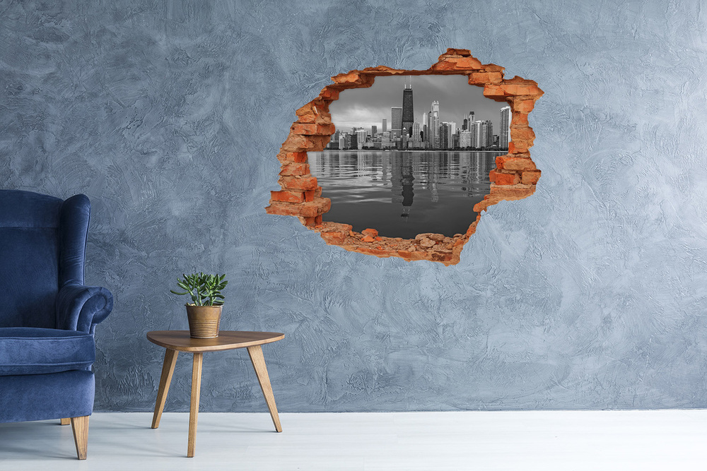 Fototapeta dziura na ścianę 3d naklejka Chicago