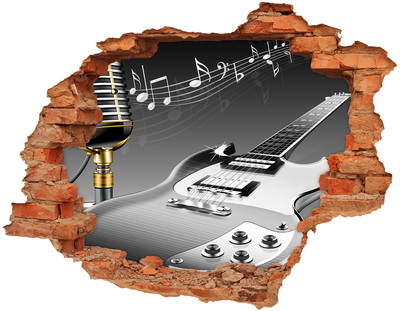 Fotoobraz dziura na ścianę Gitara i mikrofon