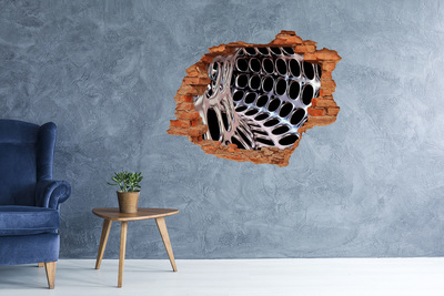Dziura 3d fototapeta na ścianę Metalowy tunel