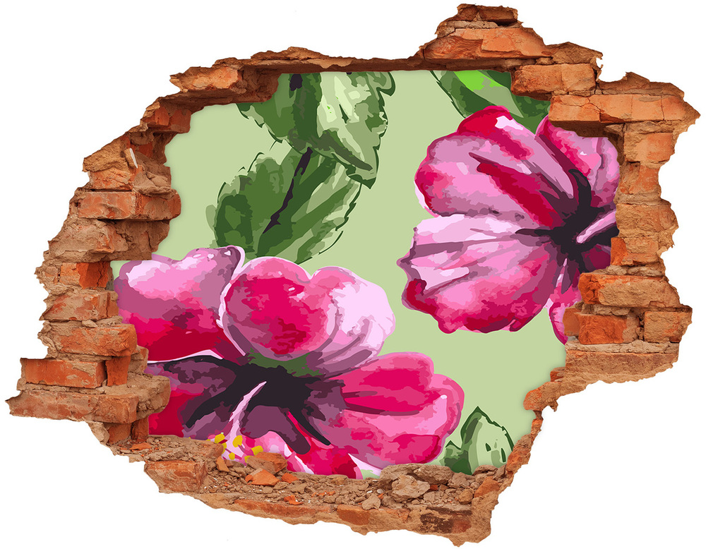Okleina 3D dziura naklejka Hawajskie kwiaty