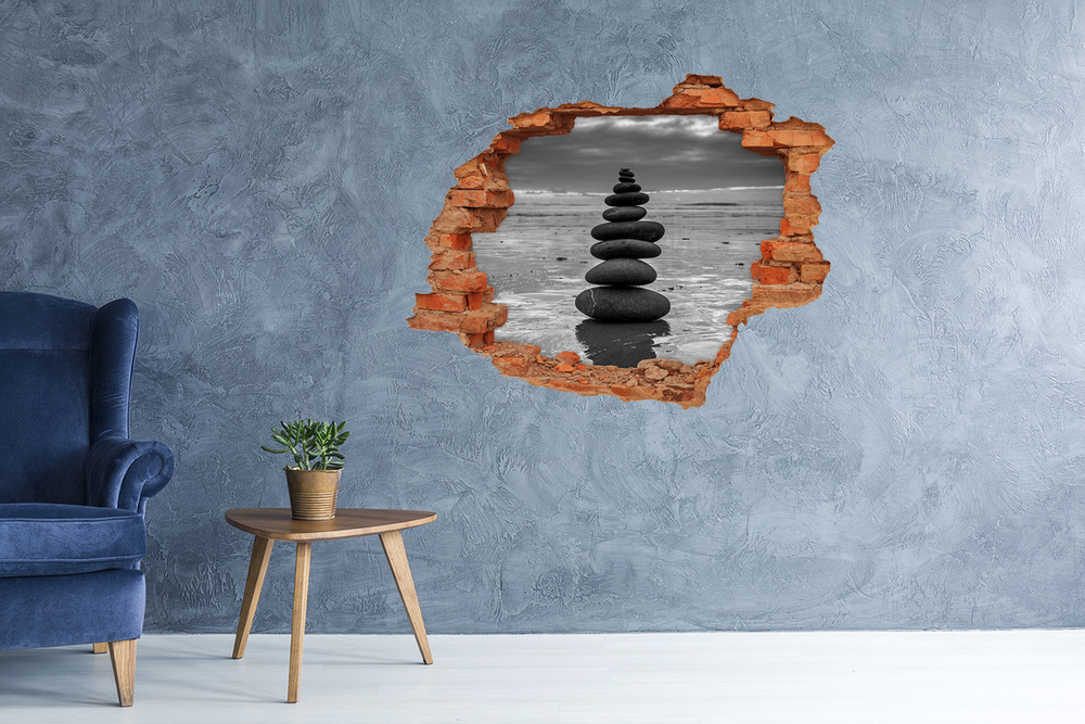 Dziura 3d fototapeta naklejka Balans kamienie
