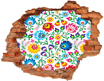 Okleina 3D dziura na ścianę Etniczny wzór