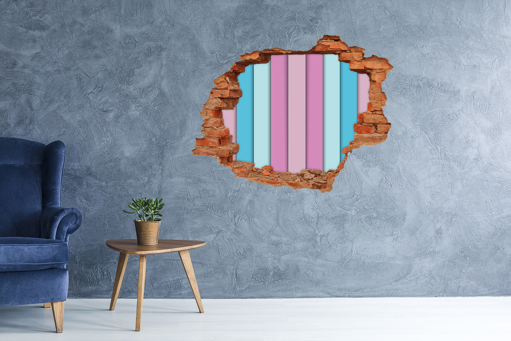 Dziura 3d fototapeta naklejka Kolorowe paski