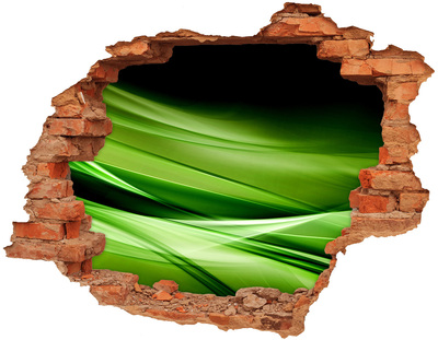 Samoprzylepna dziura ścienna 3D Zielone fale tło
