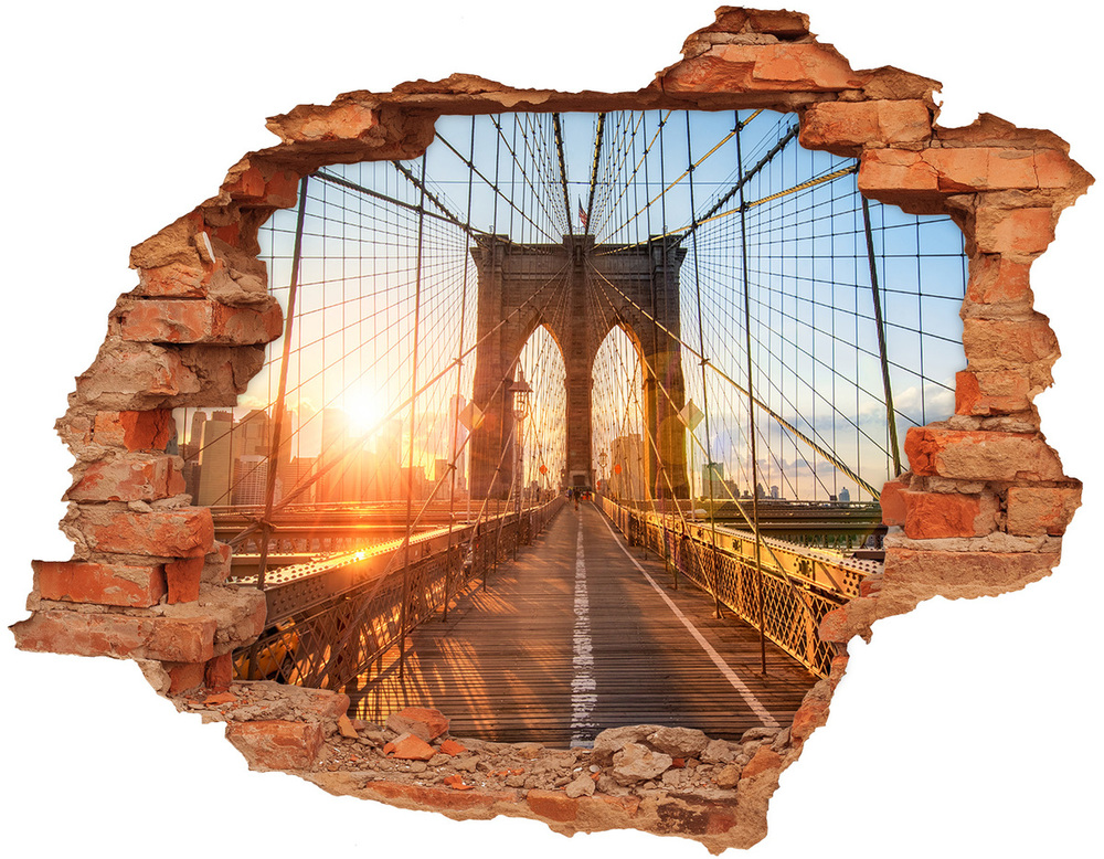 Fototapeta dziura na ścianę 3d Most Brookliński