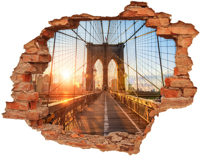 Fototapeta dziura na ścianę 3d Most Brookliński