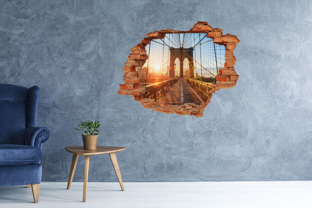 Fototapeta dziura na ścianę 3d Most Brookliński