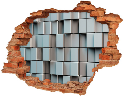 Samoprzylepna dziura ścienna 3D Ściana sześciany