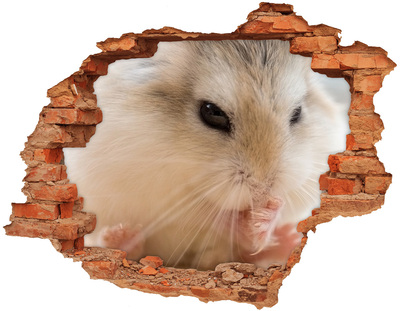 Dziura 3d foto tapeta naklejka Chomik