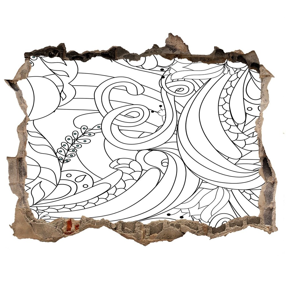Naklejka 3D dziura na ścianę Ornamenty