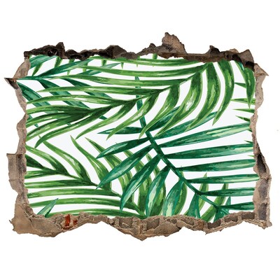 Naklejka 3D dziura na ścianę Liście palmy