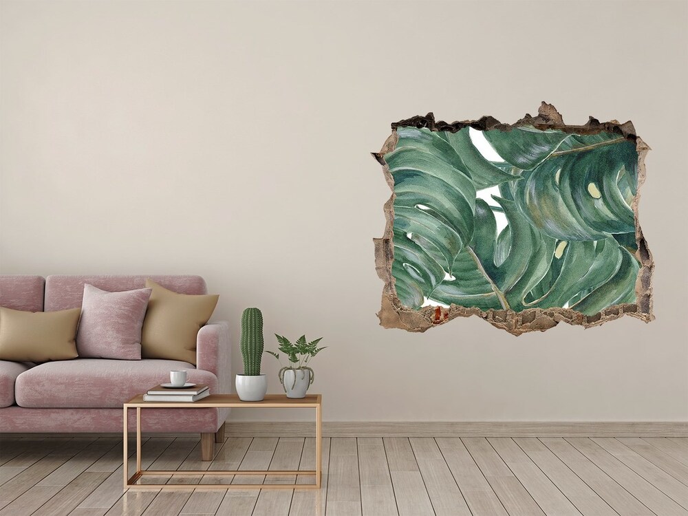 Naklejka 3D dziura samoprzylepna Monstera