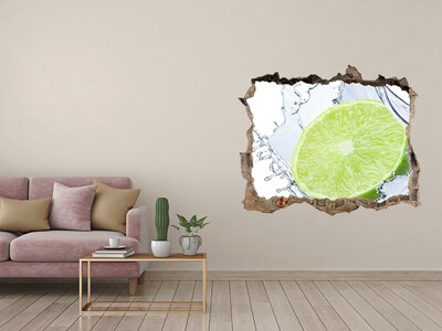 Naklejka 3D dziura na ścianę Limonka
