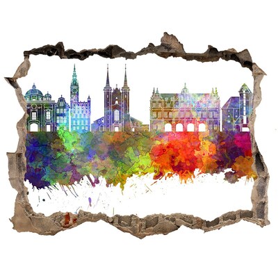 Fototapeta dziura na ścianę Kolorowy Gdańsk