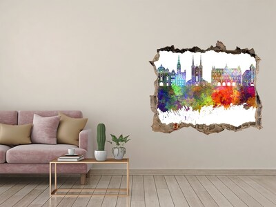 Fototapeta dziura na ścianę Kolorowy Gdańsk