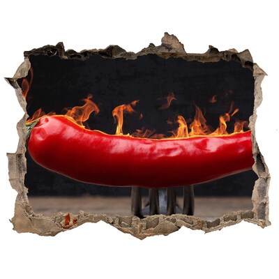 Naklejka 3D dziura samoprzylepna Papryczka chilli