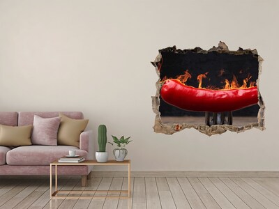 Naklejka 3D dziura samoprzylepna Papryczka chilli