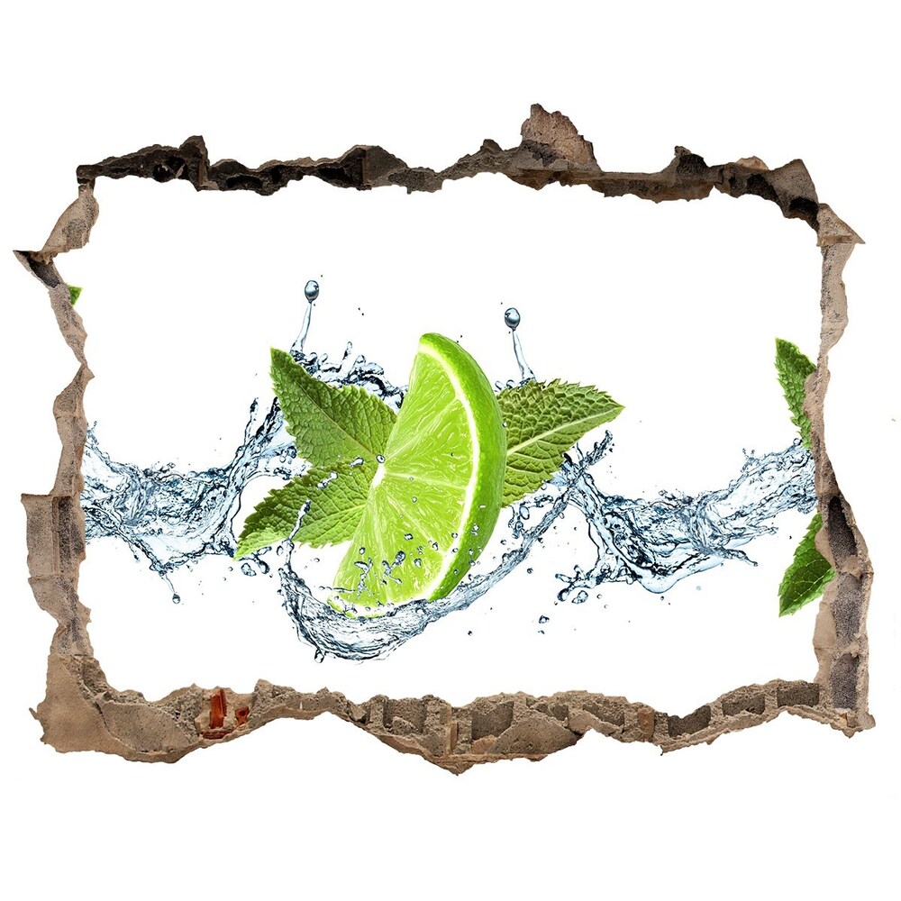Naklejka 3D dziura samoprzylepna Limonka