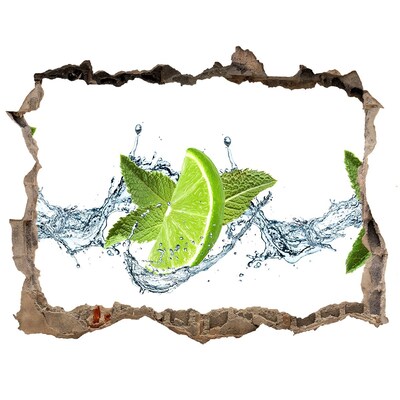 Naklejka 3D dziura samoprzylepna Limonka