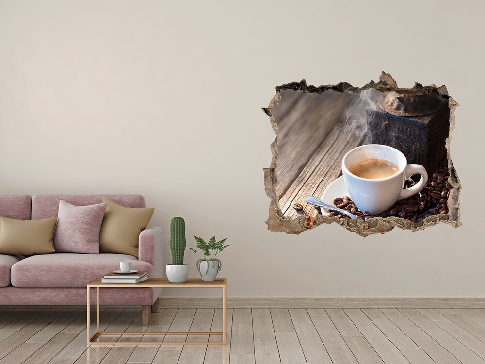 Naklejka 3D dziura samoprzylepna Poranna kawa