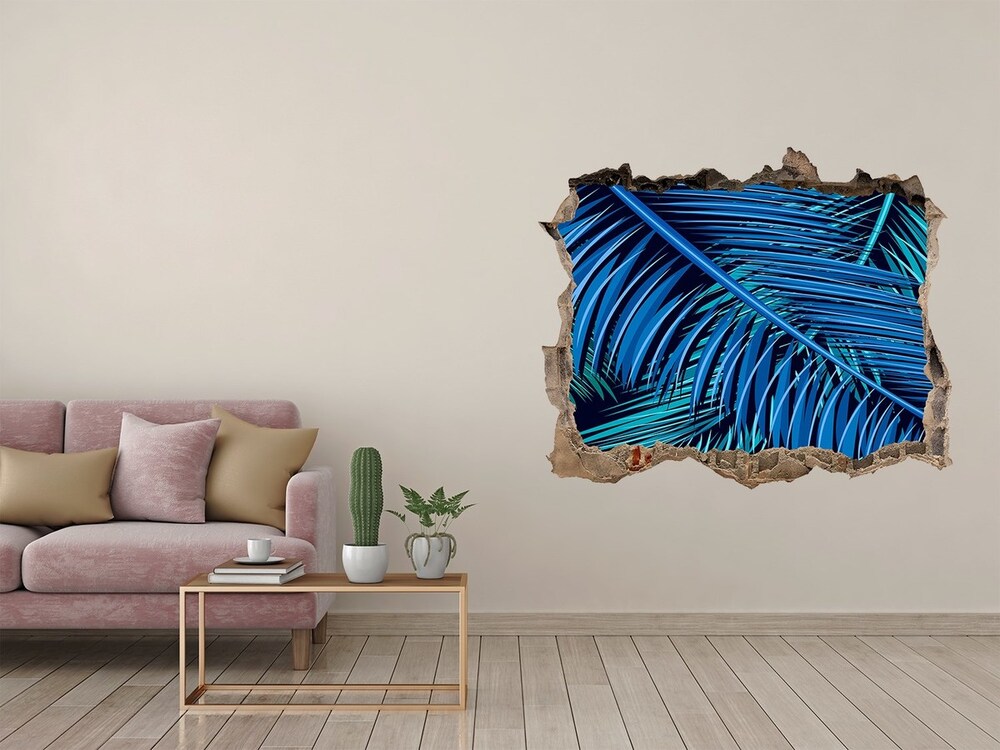 Naklejka 3D dziura samoprzylepna Liście palmy
