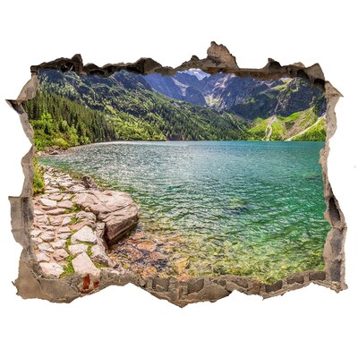 Dziura 3d w ścianie naklejka Morskie oko Tatry