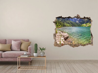 Dziura 3d w ścianie naklejka Morskie oko Tatry