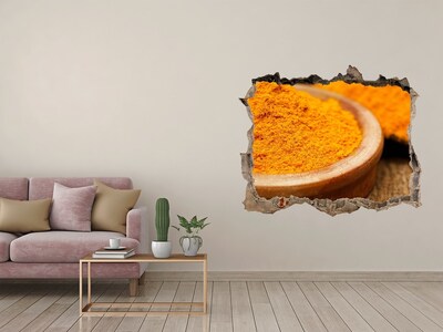 Naklejka 3D dziura Przyprawa kurkuma