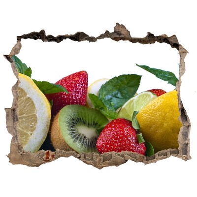 Naklejka 3D dziura na ścianę Owoce i warzywa