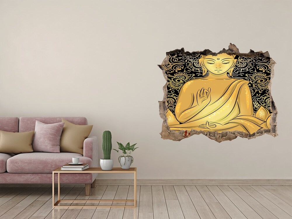 Dziura 3d foto tapeta naklejka Siedzący budda