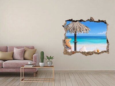Dziura 3d w ścianie na ścianę Wakacje na plaży