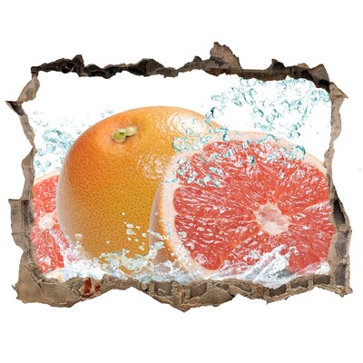 Naklejka 3D dziura na ścianę Grejpfruty