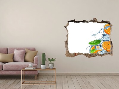 Naklejka 3D dziura samoprzylepna Pomarańcze