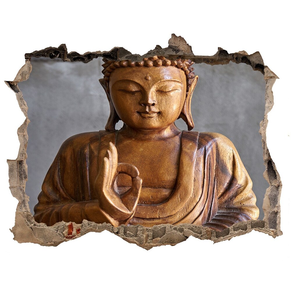 Samoprzylepna naklejka na ścianę Drewniany budda