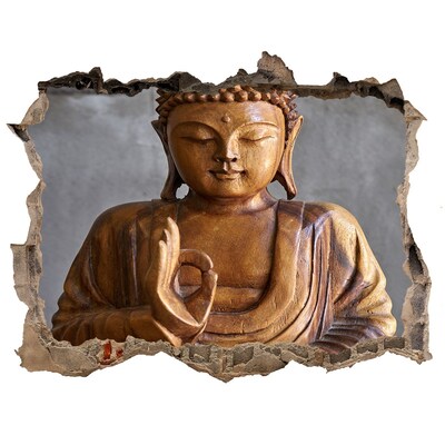 Samoprzylepna naklejka na ścianę Drewniany budda