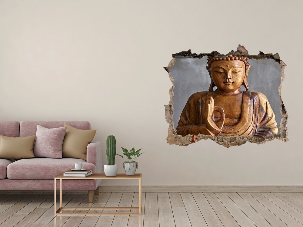 Samoprzylepna naklejka na ścianę Drewniany budda