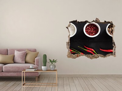 Naklejka 3D dziura na ścianę Przyprawy i chilli