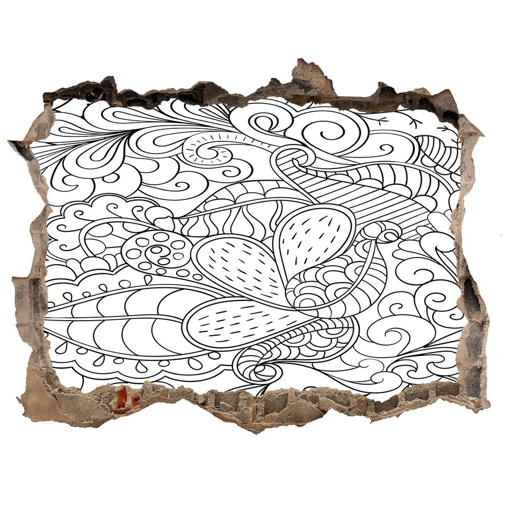 Naklejka 3D dziura na ścianę Ornamenty