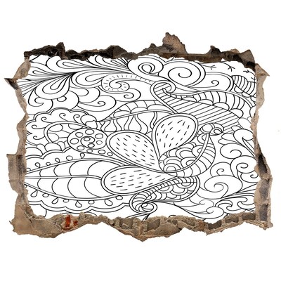 Naklejka 3D dziura na ścianę Ornamenty