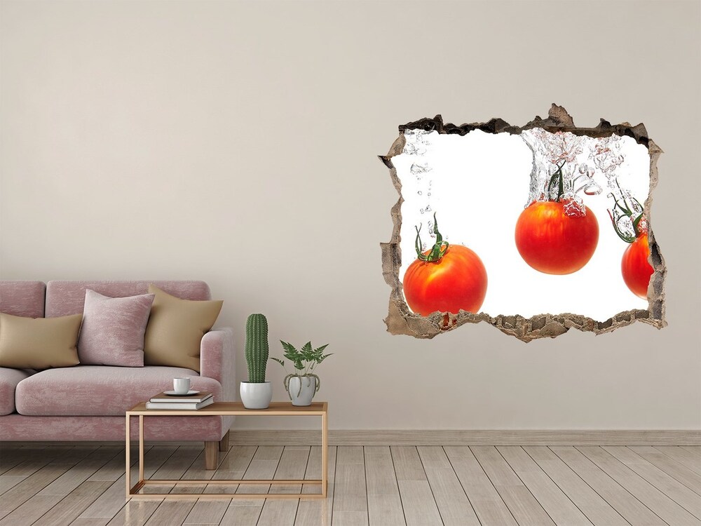 Naklejka 3D dziura Pomidory pod wodą