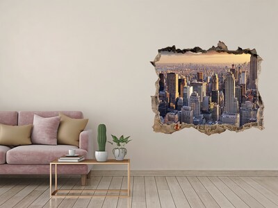 Fototapeta dziura na ścianę 3d Nowy Jork lot ptaka