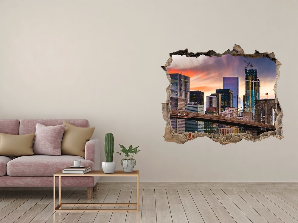 Fototapeta dziura na ścianę 3d Manhattan Nowy Jork
