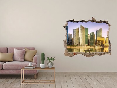 Fototapeta dziura na ścianę 3d naklejka Singapur