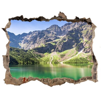 Dziura 3d w ścianie naklejka Morskie oko Tatry